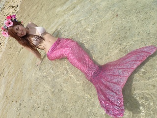 マーメイド体験　可愛いピンクの人魚