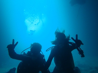 青の洞窟ダイビング　水中で！
